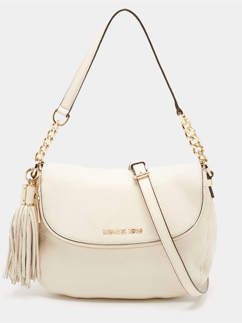 MICHAEL Michael Kors Off White Leather Bedford Crossbody Bag - Picture 2 of 15